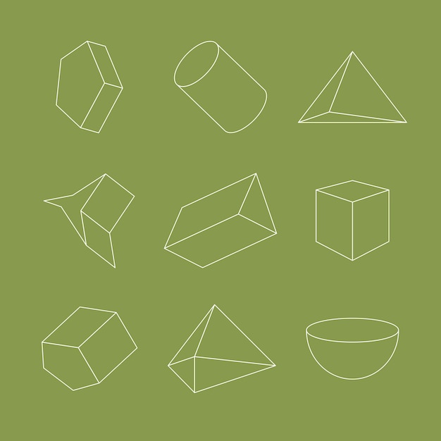 Formas geométricas mínimas en el conjunto de vectores de fondo verde