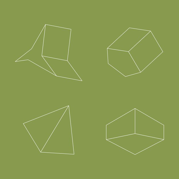 Formas geométricas mínimas en el conjunto de vectores de fondo verde