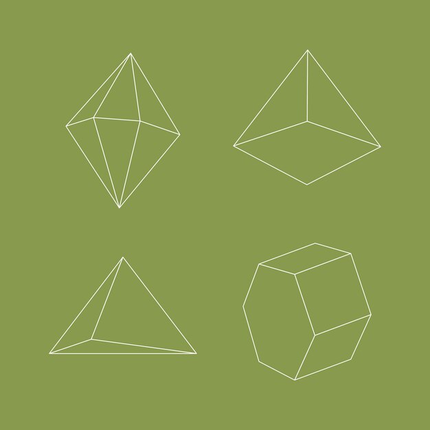 Formas geométricas mínimas en el conjunto de vectores de fondo verde