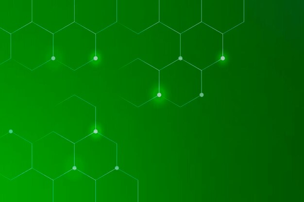 Formas hexagonales sobre un fondo verde