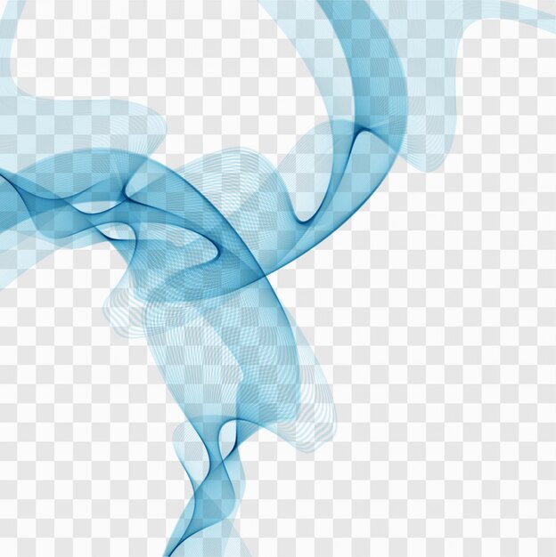 Formas onduladas azules en fondo transparente