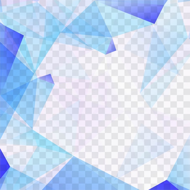 Formas poligonales azules sobre fondo transparente
