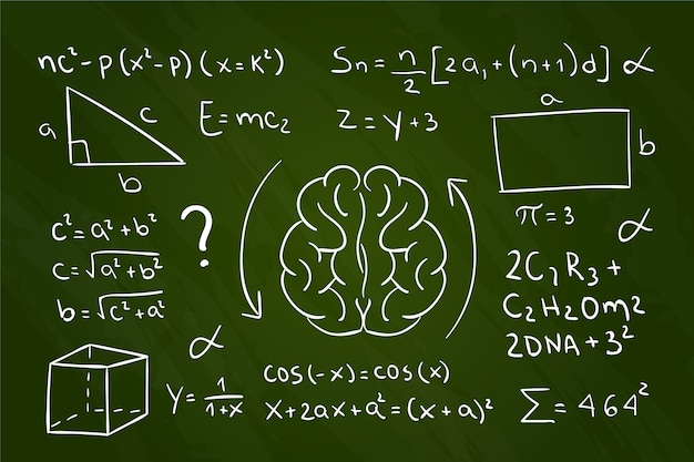 Vector gratuito fórmulas científicas de estilo dibujado a mano