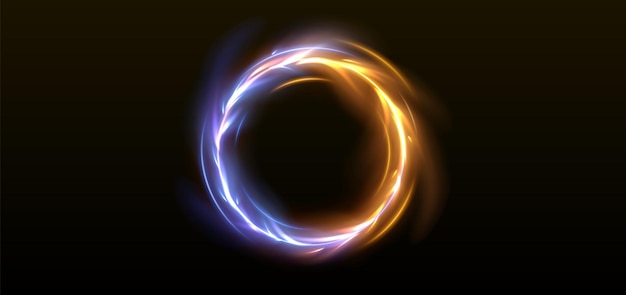 Frame de círculo de efecto de fuego contra anillo de luz de llama