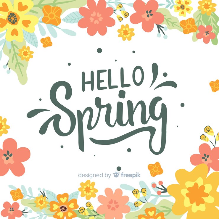 Vector gratuito frame de flores de fondo de primavera