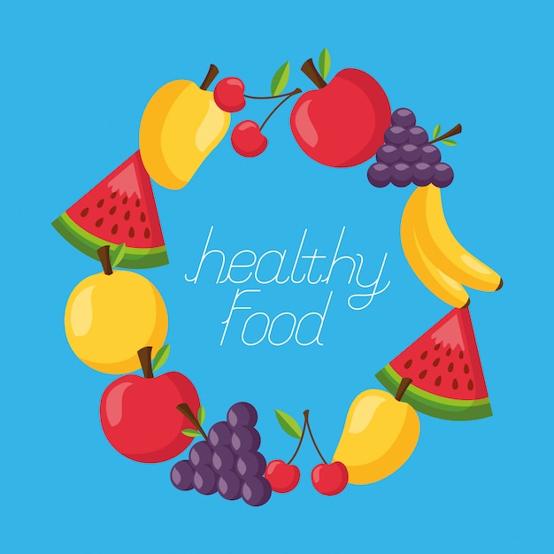 Frame fresco de alimentos saludables