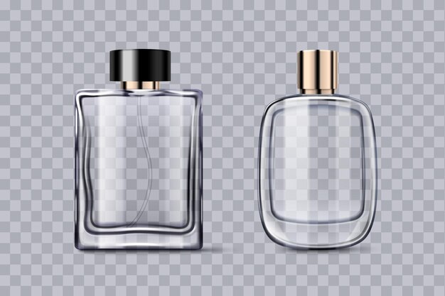 Frascos de vidrio de perfume en transparente