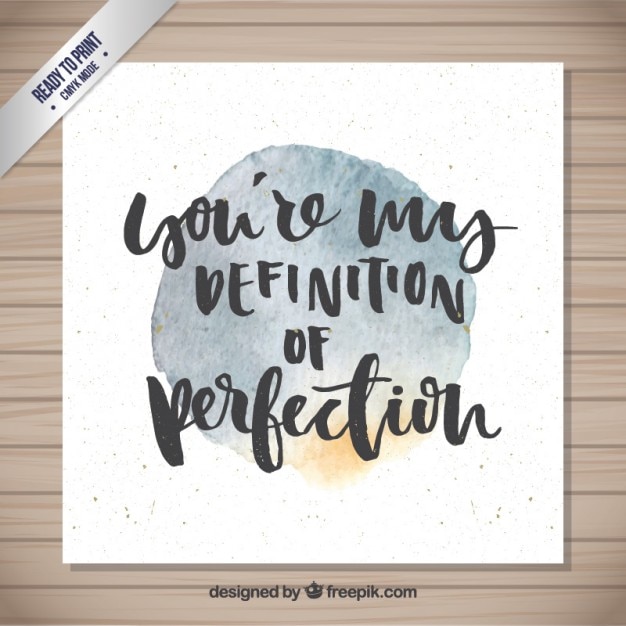 Frase de acuarela de perfección