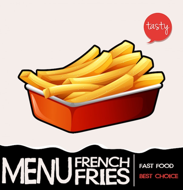 Frenchfries en bandeja roja