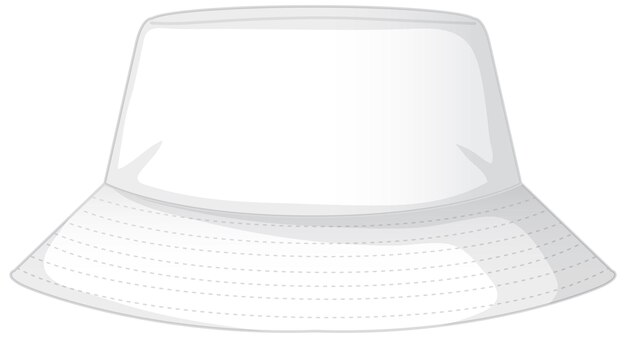 Frente del sombrero de cubo blanco básico aislado