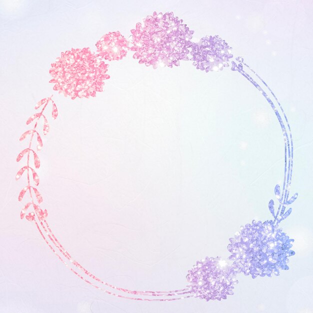 Frontera de brillo de guirnalda floral vector