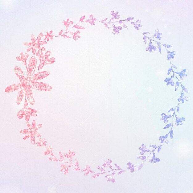 Frontera de brillo de guirnalda floral vector