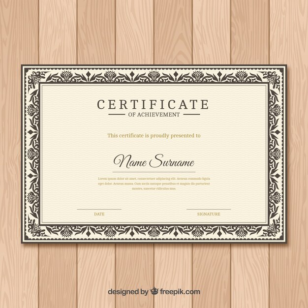 Frontera del certificado ornamental