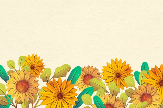 Frontera de girasol acuarela