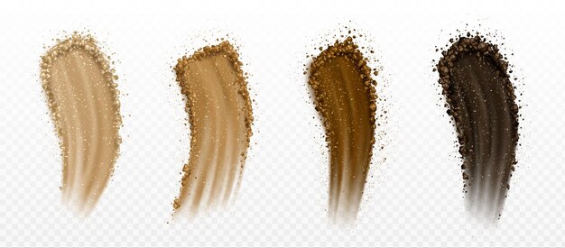 Frotis de sombra de ojos marrón Textura de muestra cosmética