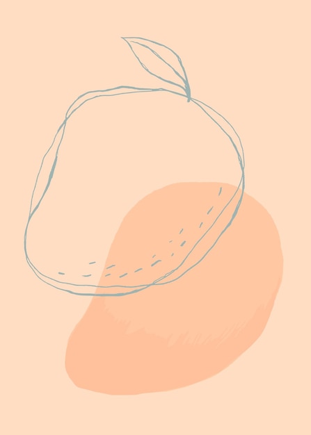 Fruta doodle mango vector copia espacio