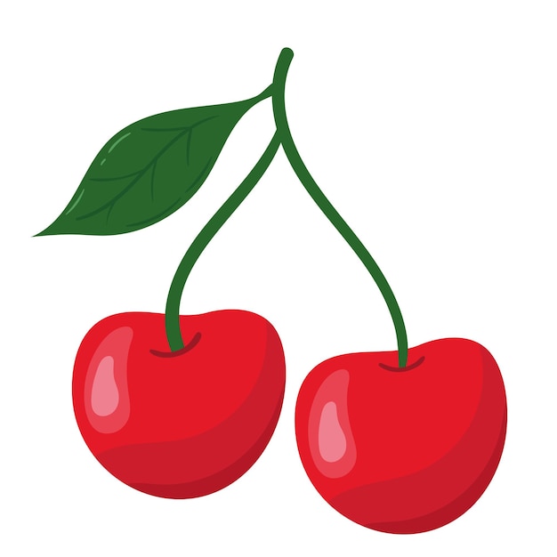 Vector gratuito fruta fresca de cereza saludable
