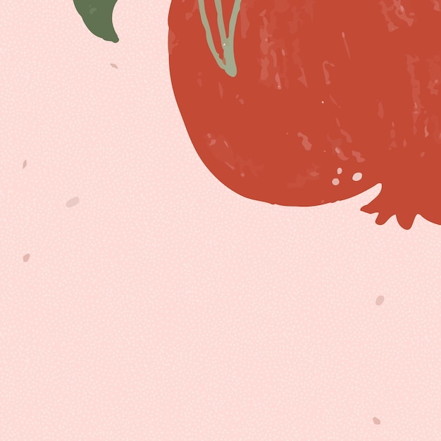 Fruta de granada en un recurso de diseño de fondo rosa claro