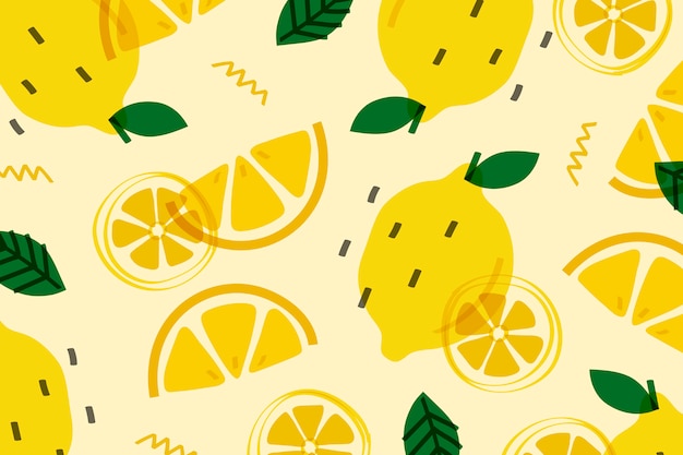 Vector gratuito fruta del limón al estilo memphis.