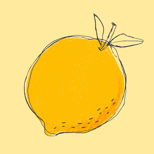 Vector gratuito fruta de limón lindo doodle arte