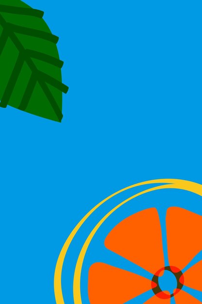 Fruta de mandarina en un recurso de diseño de fondo azul.