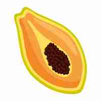 Vector gratuito frutas de papaya en fondo blanco icono aislado