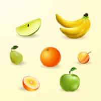 Vector gratuito frutas tropicales realistas