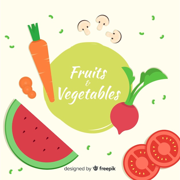 Vector gratuito frutas y verduras