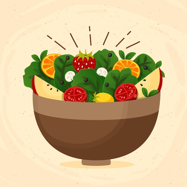 Vector gratuito fruteros y ensaladeras