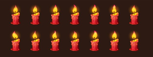 Fuego ardiente en vela para animación 2d