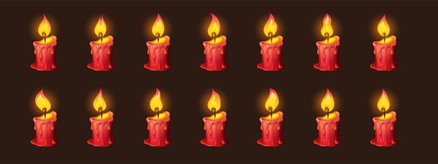 Fuego ardiente en vela para animación 2d
