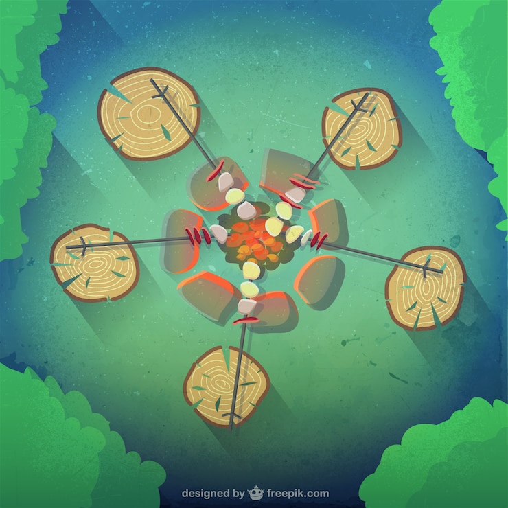 Vector gratuito fuego de campamento