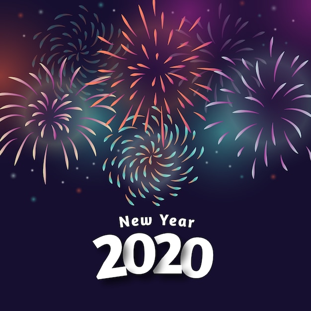 Fuegos artificiales año nuevo 2020 fondo de pantalla