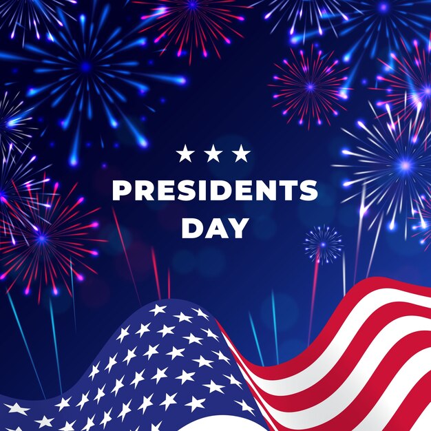 Fuegos artificiales para el evento del día del presidente