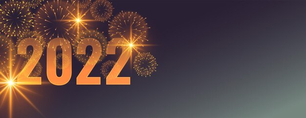 Fuegos artificiales de fiesta de año nuevo 2022 deseos diseño de banner