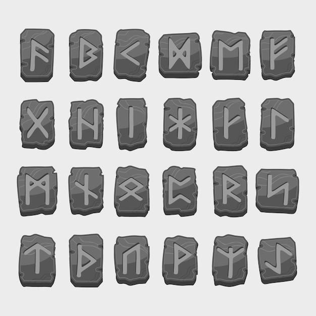Fuente/alfabeto de runas vikingas dibujadas a mano