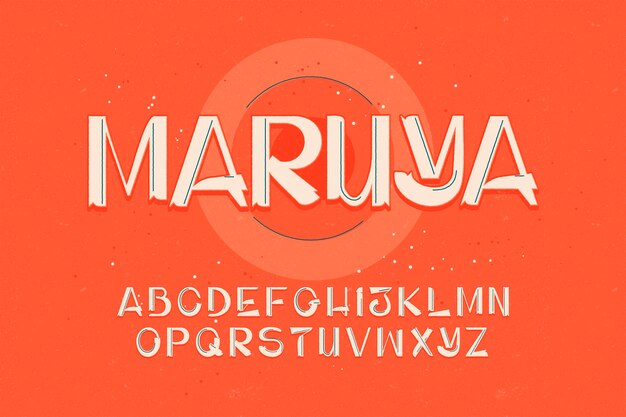 Fuente asiática dibujada a mano