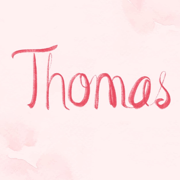 Fuente de caligrafía de vector de nombre masculino Thomas