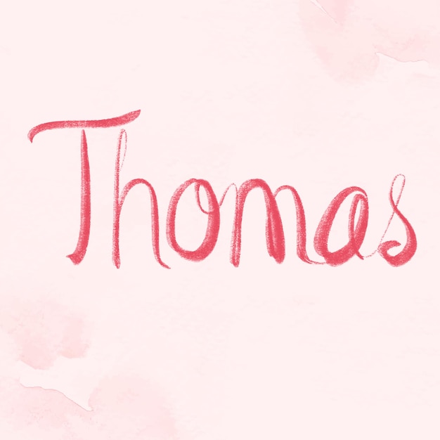 Fuente de caligrafía de vector de nombre masculino thomas