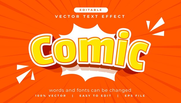 y fuente de cómics editable en estilo de edición de texto moderno