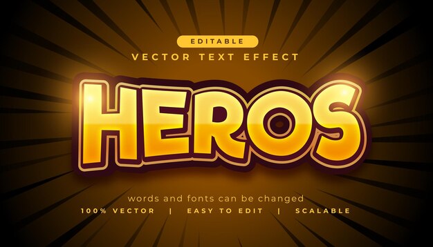 fuente de efecto de texto heros en color amarillo y naranja