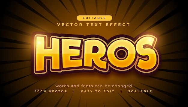 fuente de efecto de texto heros en color amarillo y naranja