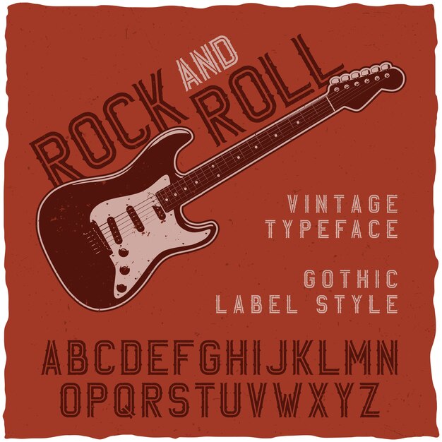 Fuente de etiqueta rock and roll