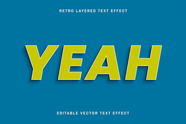 Vector gratuito fuente de sombra de efecto de texto editable retro