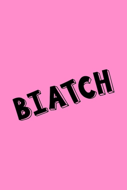 Fuente de tipografía de vector de texto de word biatch