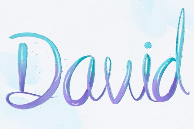 Fuente de vector de letras de mano de nombre David