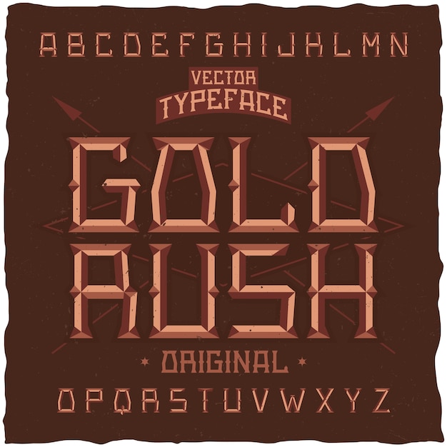 Vector gratuito fuente vintage llamada gold rush.