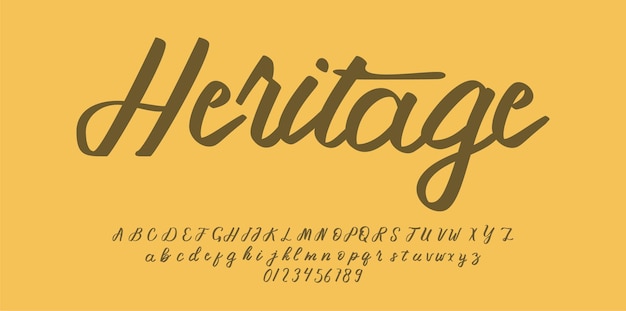 Fuente vintage script alphabet
