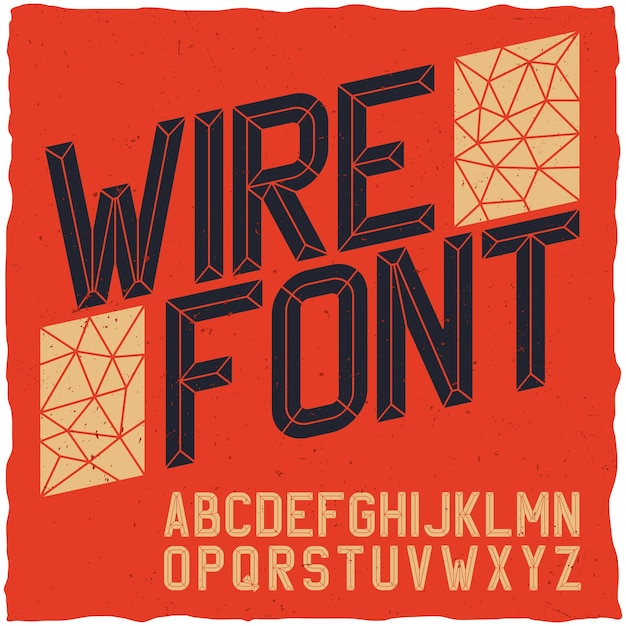 Vector gratuito fuente vintage wire