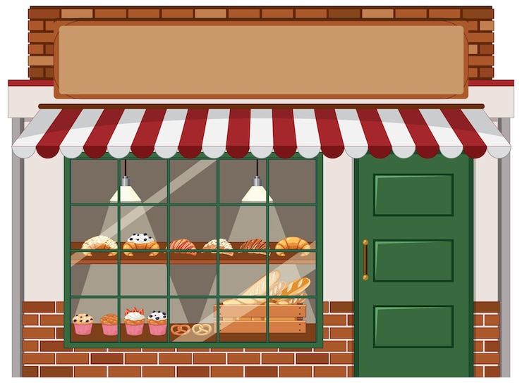Vector gratuito fuera del fondo de la panadería